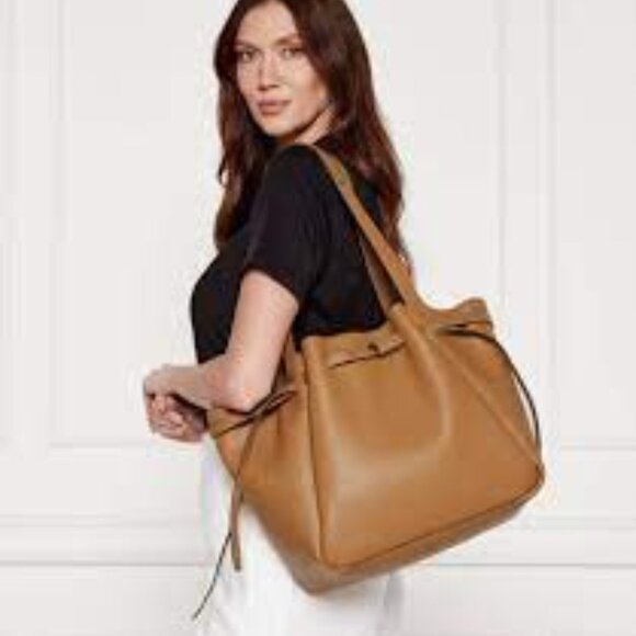 NWT ✅ TORY BURCH ROMY TOTE (LARGE) #163388 TIRAMISU✨ NWT, DUST BAG - Picture 10 of 17